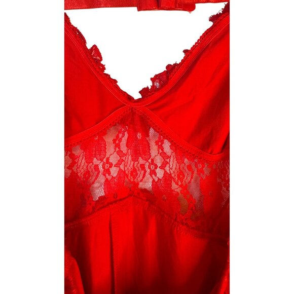 2/$30 NWT Choosy Size 18 Red Lingerie Maxi Gown Lace & Mesh - Picture 7 of 15
